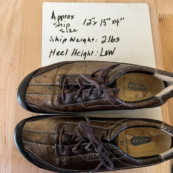 Wolky Brown Leather Metallic Walking Shoes Lace Up Size 37 EU 6 US - Picture 10 of 10